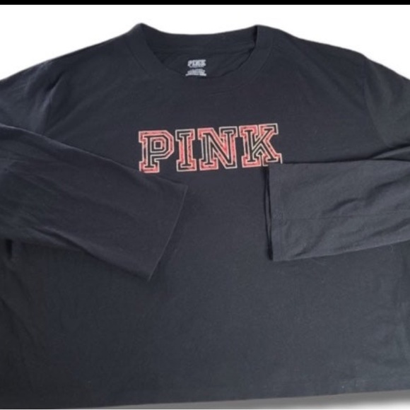 Victoria’s Secret Love Pink Gold foil Plaid Cropped Crew Neck tee T-Shirt Top xs - Picture 5 of 7